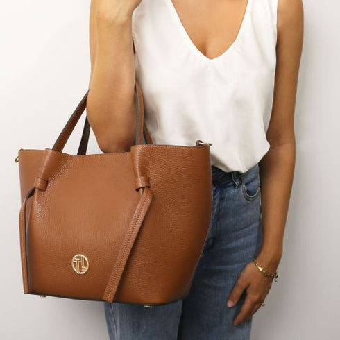 Legame - Leather shopping bag - Large size